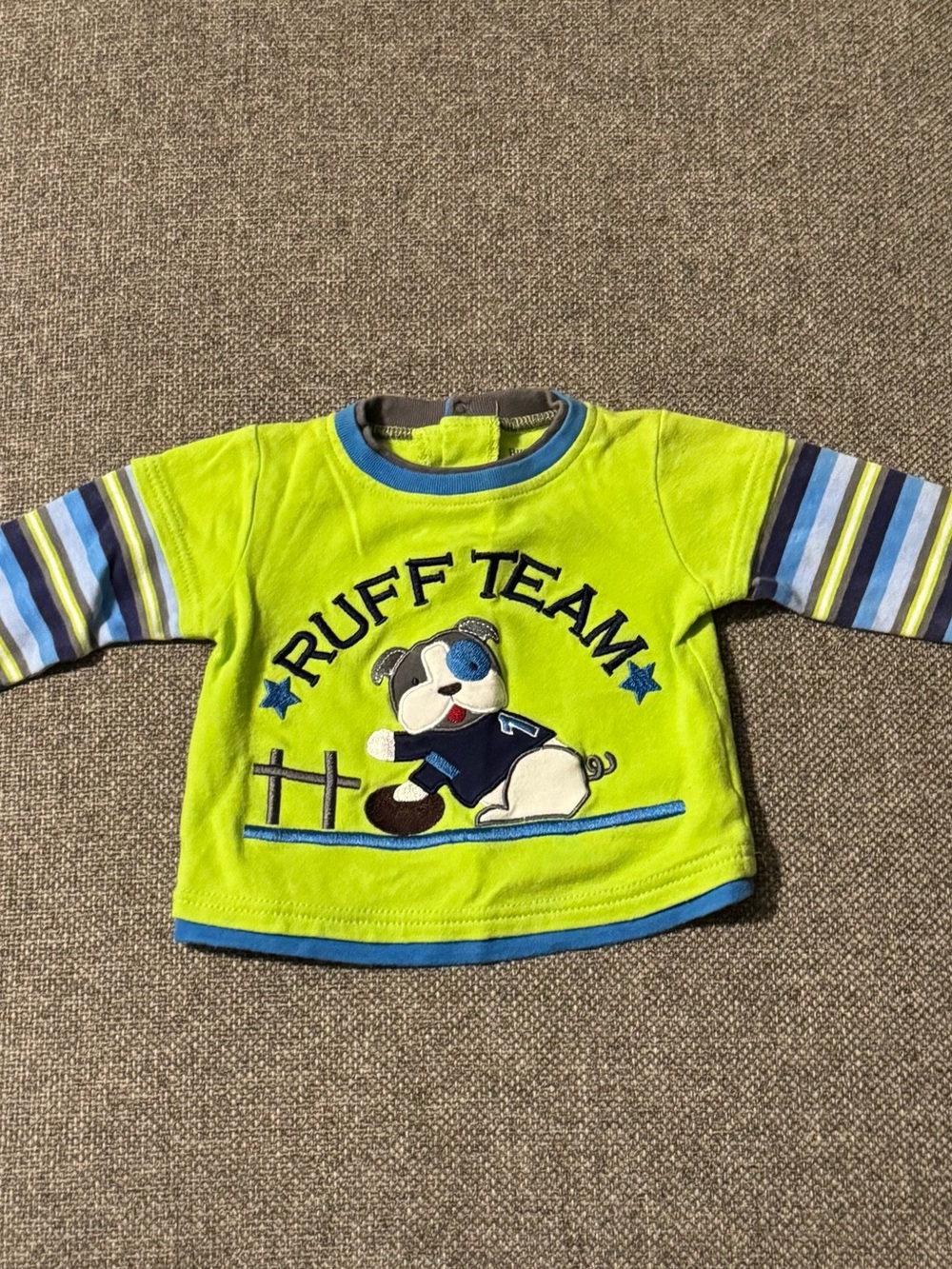 Buster Brown Lime Green 'Ruff Team' Puppy Long-Sleeve Top